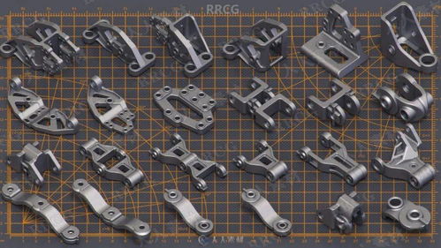 机械未来蓝图 400组科幻硬表面机械零件雕刻细节3D模型合集